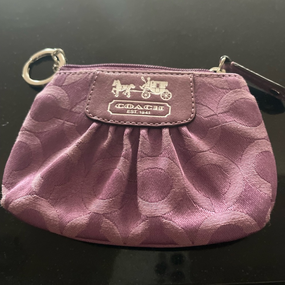 Purple Coach Wristlet/Keyholder